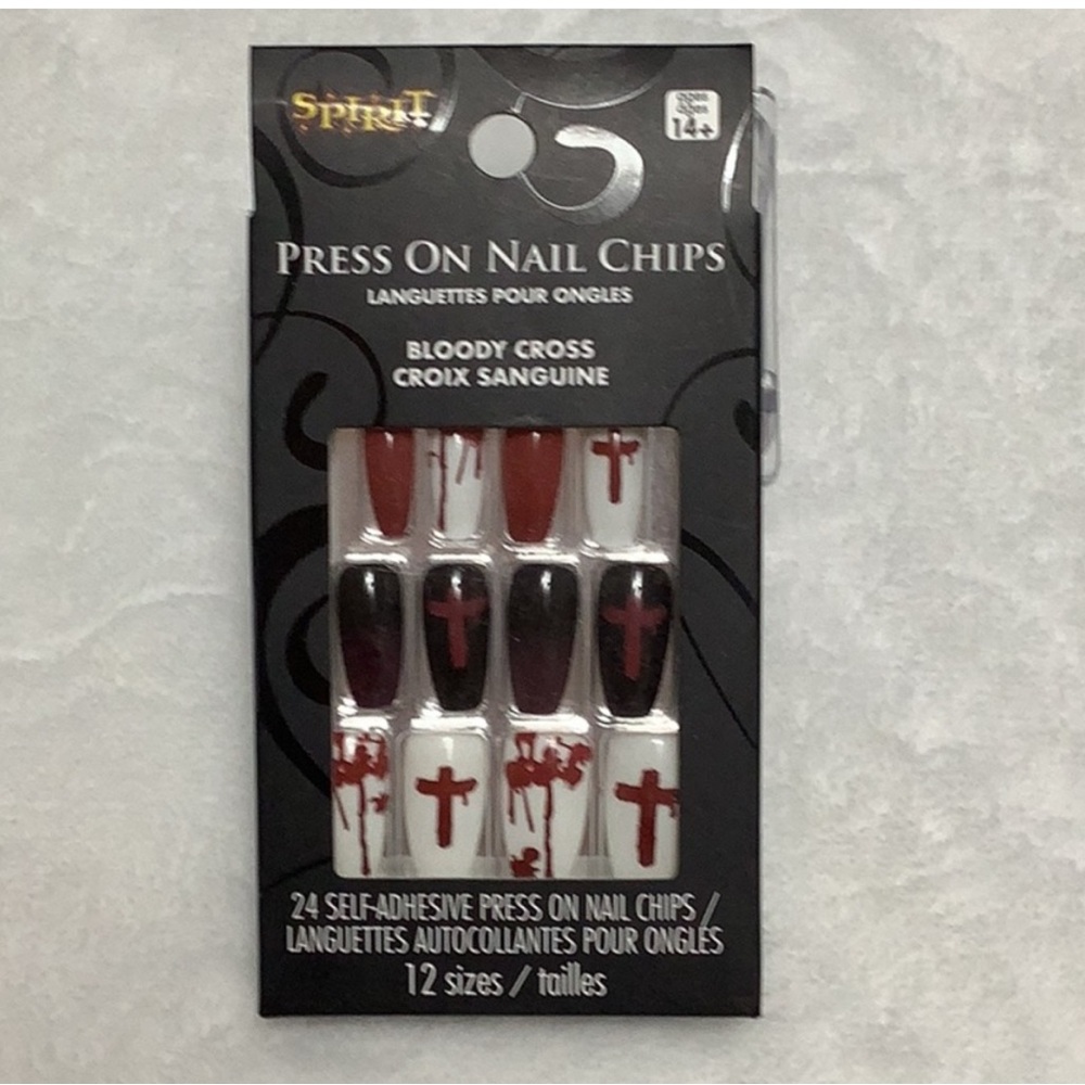 Spirit Halloween Bloody Cross Press on Nails. 3 for$20